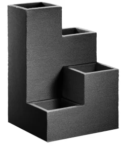 Dehner Blumentreppen - Kunststoff-Wendeltreppentopf Los Angeles, quadratisch, anthrazit, ca. B40/H60/T40 cm Dunkelgrau