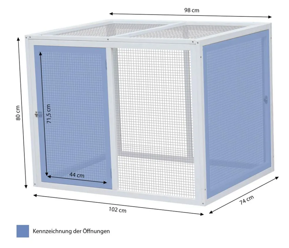 Dehner Lieblinge Bauernhof Zubehör|Hühnerställe - Freilauf Florenz, , ca. B102/H80/T74 cm Weiß