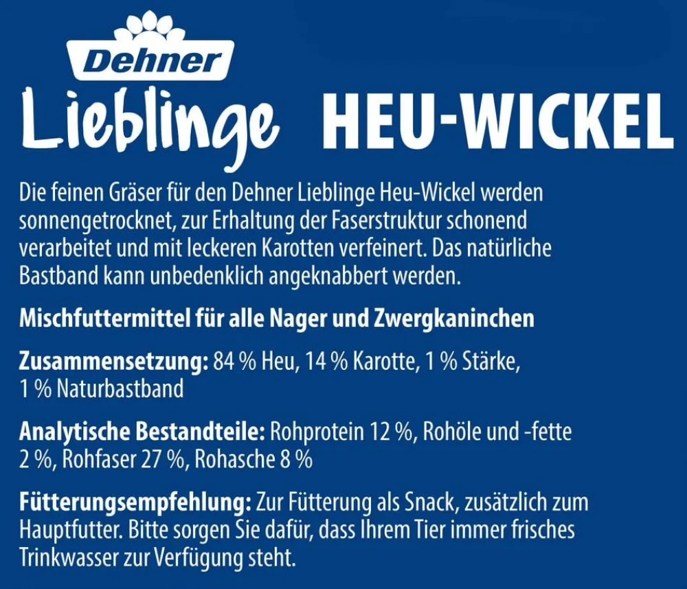 Dehner Lieblinge Heu > Heu-Wickel mit Karotten-Topping, 75 g