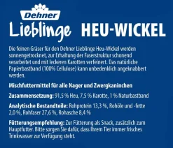 Dehner Lieblinge Heu - Heu-Wickel mit Kaninchen-Dekor, 65 g