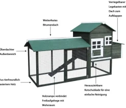 Dehner Lieblinge Bauernhof Zubehör|Hühnerställe > Hühnerstall Happy Hen, ca. B213,5/H122/T91,5 cm