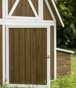 Dehner Lieblinge Bauernhof Zubehör|Hühnerställe > Hühnerstall Florenz mit Freilauf, /braun, ca. B224,3/H120,7/T91,7 cm
