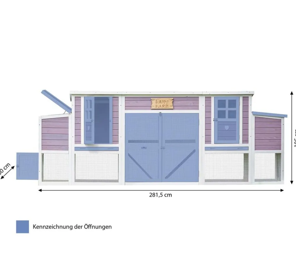 Dehner Lieblinge Bauernhof Zubehör|Hühnerställe - Hühnerstall Henriette, ca. B281,5/H105/T80 cm