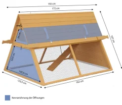 Dehner Lieblinge Bauernhof Zubehör|Hühnerställe - Hühnerstall Inga, ca. B192/H108/T125 cm Natur