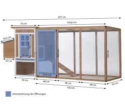 Dehner Lieblinge Bauernhof Zubehör|Hühnerställe > Hühnerstall Chicken House, ca. B247/H103/T75 cm