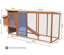Dehner Lieblinge Hühnerstall Chicken House, ca. B247/H103/T75 cm Braun Discount