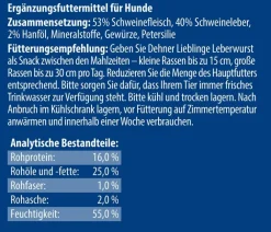 Dehner Lieblinge Hundeleckerlies > Hundesnack Leberwurst mit Hanföl, 75 g
