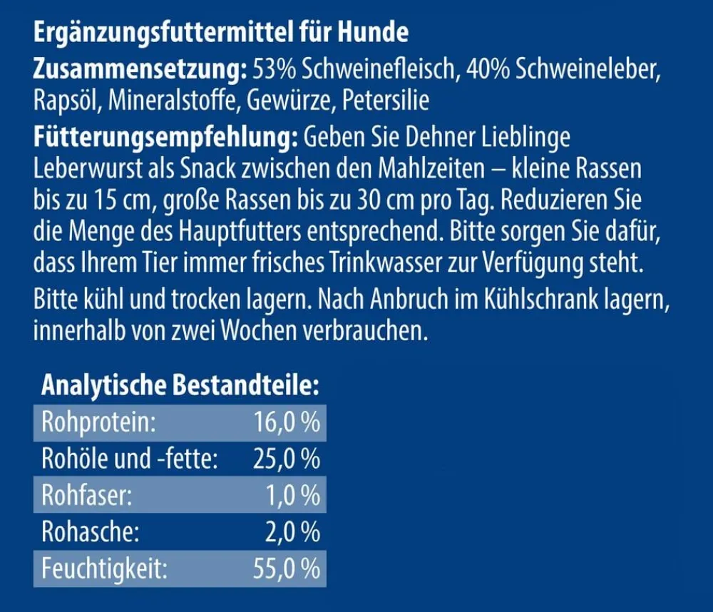 Dehner Lieblinge Hundeleckerlies - Hundesnack Leberwurst, 75 g