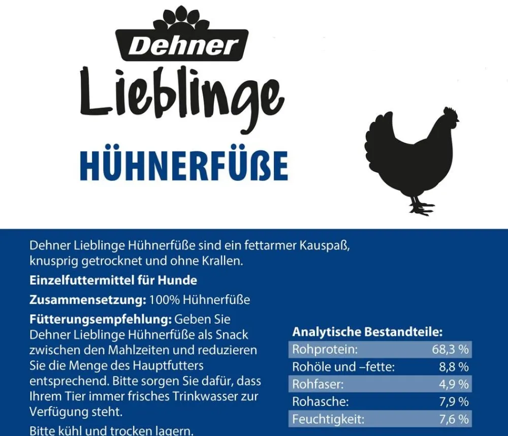 Dehner Lieblinge Hundeleckerlies - Hundesnack Hühnerfüße