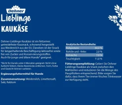 Dehner Lieblinge Hundeleckerlies - Hundesnack Kaukäse, L