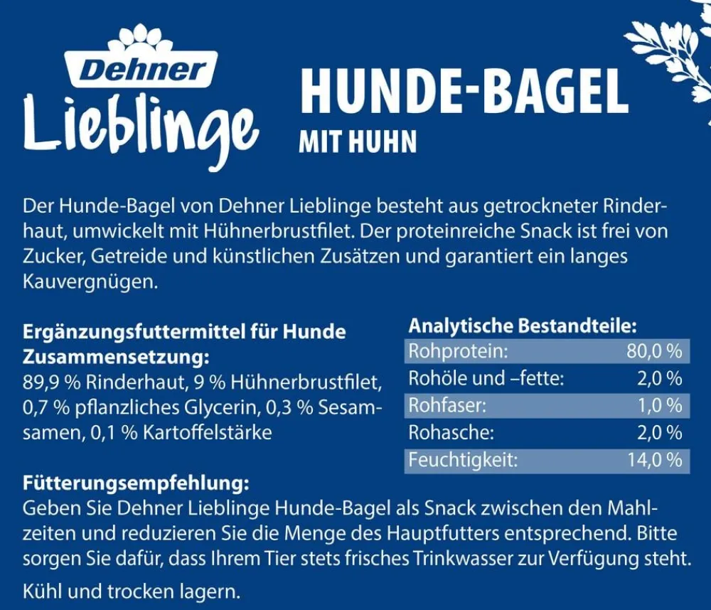 Dehner Lieblinge Hundesnack Hunde-Bagel mit Huhn Clearance