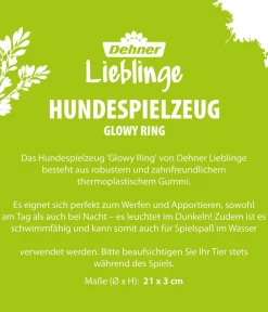 Dehner Lieblinge Hundespielzeug Glowy Ring, ca. Ø21/H3 cm Transparent Outlet