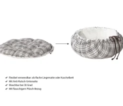 Dehner Lieblinge Hundebetten & Körbe|Katzenbetten & Katzenkissen > 2in1 Kuschelbett Hilma, rund, ca. Ø35/H20 cm