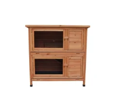 Dehner Lieblinge Kaninchenstall Original mit Wärmedämmung, ca. B114/H116/T57 cm Hellbraun
