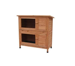 Dehner Lieblinge Kaninchenstall Original mit Wärmedämmung, ca. B114/H116/T57 cm Hellbraun