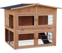 Dehner Lieblinge Kaninchenstall & Hasenstall - Kaninchenstall Villa, ca. B115/H112/T97 cm Hellbraun