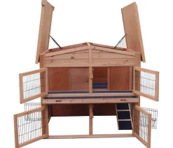Dehner Lieblinge Kaninchenstall & Hasenstall - Kaninchenstall Villa, ca. B115/H112/T97 cm Hellbraun
