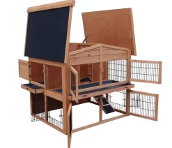 Dehner Lieblinge Kaninchenstall & Hasenstall - Kaninchenstall Villa, ca. B115/H112/T97 cm Hellbraun