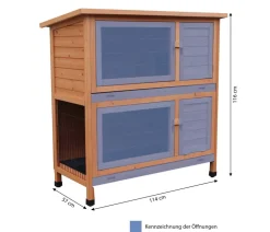 Dehner Lieblinge Kaninchenstall & Hasenstall - Kaninchenstall Original, ca. B114/H116/T57 cm Hellbraun