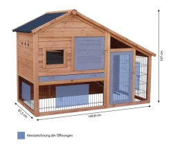 Dehner Lieblinge Kaninchenstall & Hasenstall - Kaninchenstall Tirol, ca. B149,8/H107/81,5 cm Hellbraun