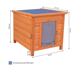 Dehner Lieblinge Mehr Kleintierbedarf - Kaninchen-Schlafhaus Hopsi, ca. B42/H43/T51 cm