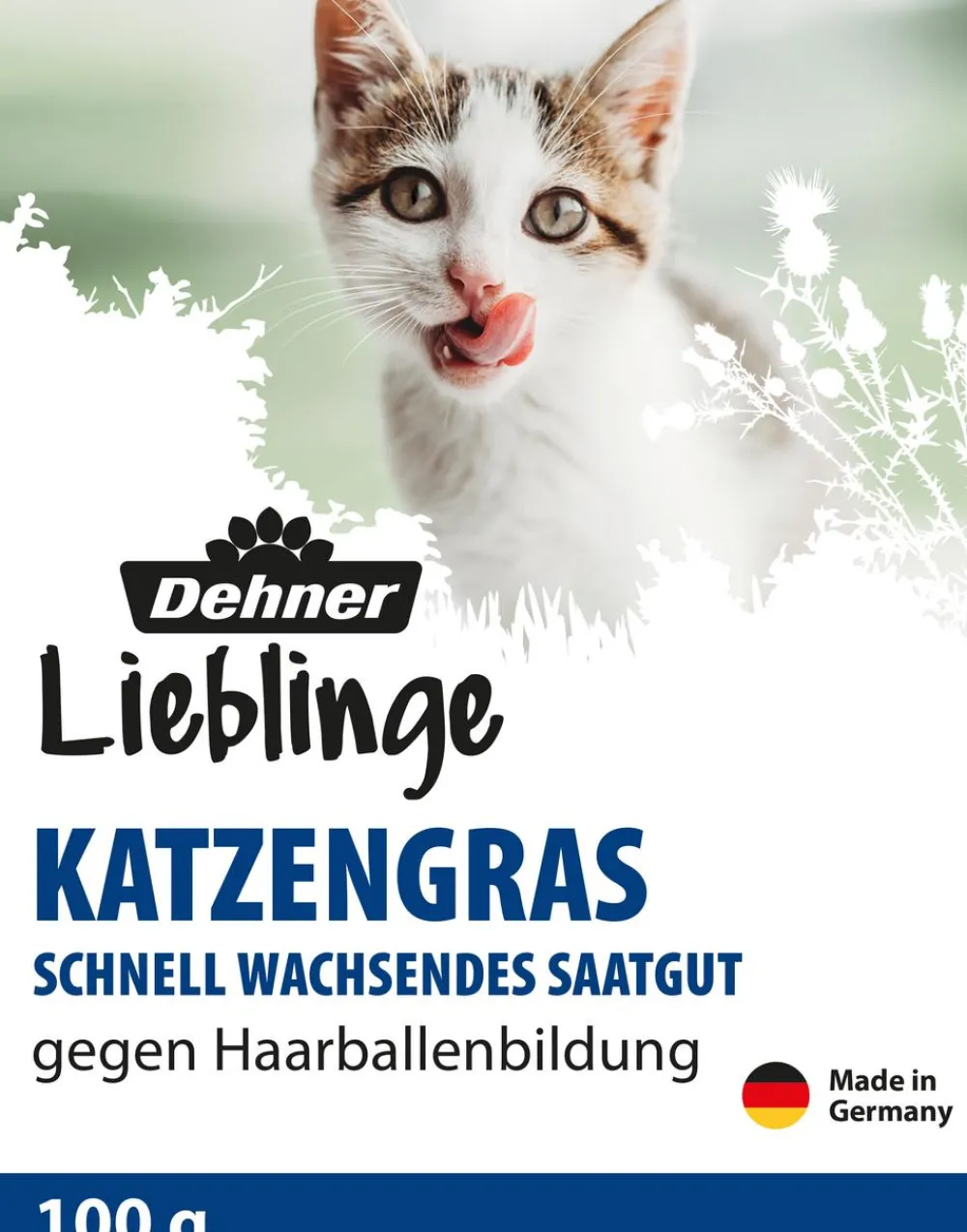Dehner Lieblinge Katzenleckerlies & Getränke|Nahrungsergänzung Katze - Katzengras Saatgut, 100 g