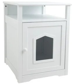 Dehner Lieblinge Katzenklo|Katzenhöhlen - Katzenschrank Emi, ca. B48/H64/T53 cm Weiß