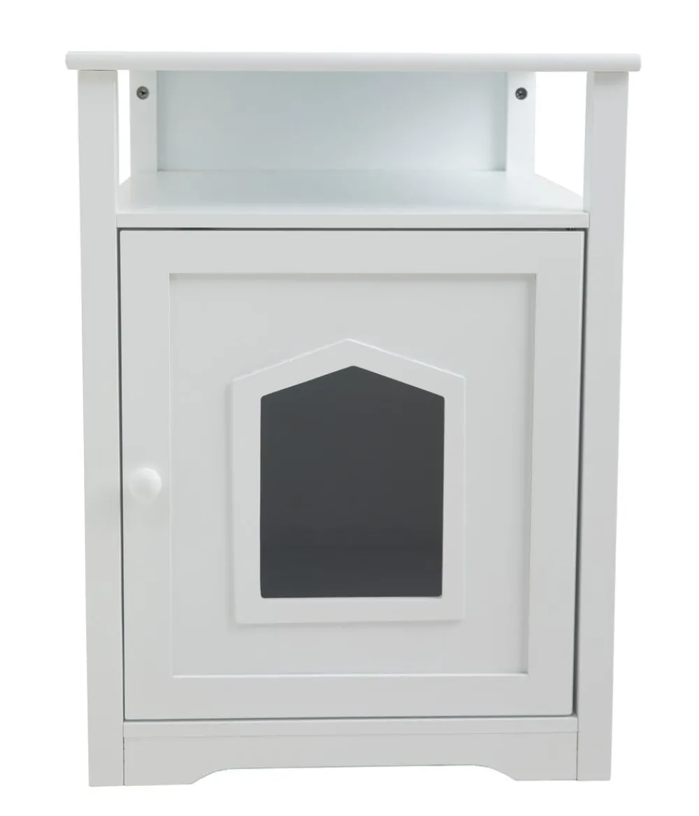 Dehner Lieblinge Katzenklo|Katzenhöhlen - Katzenschrank Emi, ca. B48/H64/T53 cm Weiß