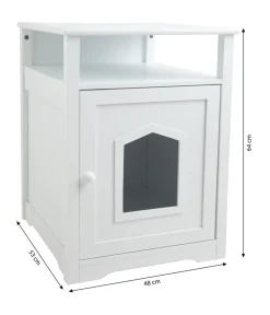 Dehner Lieblinge Katzenklo|Katzenhöhlen - Katzenschrank Emi, ca. B48/H64/T53 cm Weiß