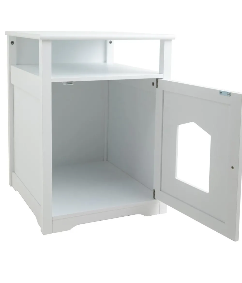 Dehner Lieblinge Katzenklo|Katzenhöhlen - Katzenschrank Emi, ca. B48/H64/T53 cm Weiß