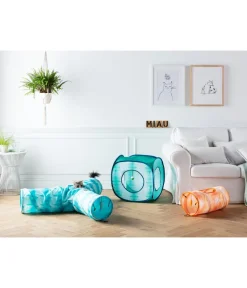Dehner Lieblinge Katzenspielzeug Katzentunnel Triplex Hellblau Hot