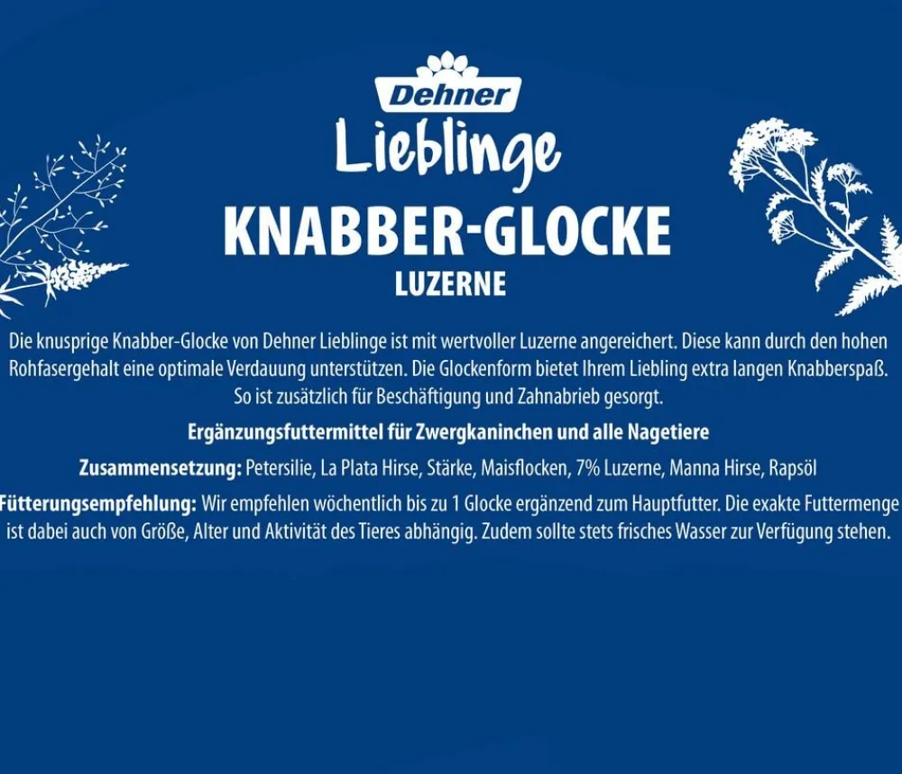 Dehner Lieblinge Nagersnacks - Knabber-Glocke Luzerne, 120 g