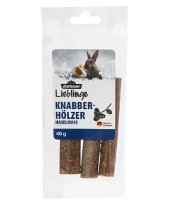 Dehner Lieblinge Nahrungsergänzung Kleintiere - Knabber-Hölzer Haselnuss, 40 g