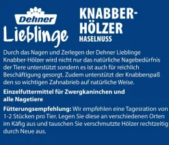 Dehner Lieblinge Nahrungsergänzung Kleintiere - Knabber-Hölzer Haselnuss, 40 g