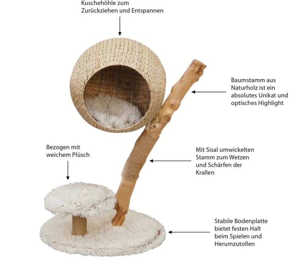 Dehner Lieblinge Kratzbäume & Kratzmöbel - Kratzbaum Ava, /, ca. B58/H83/T48 cm
