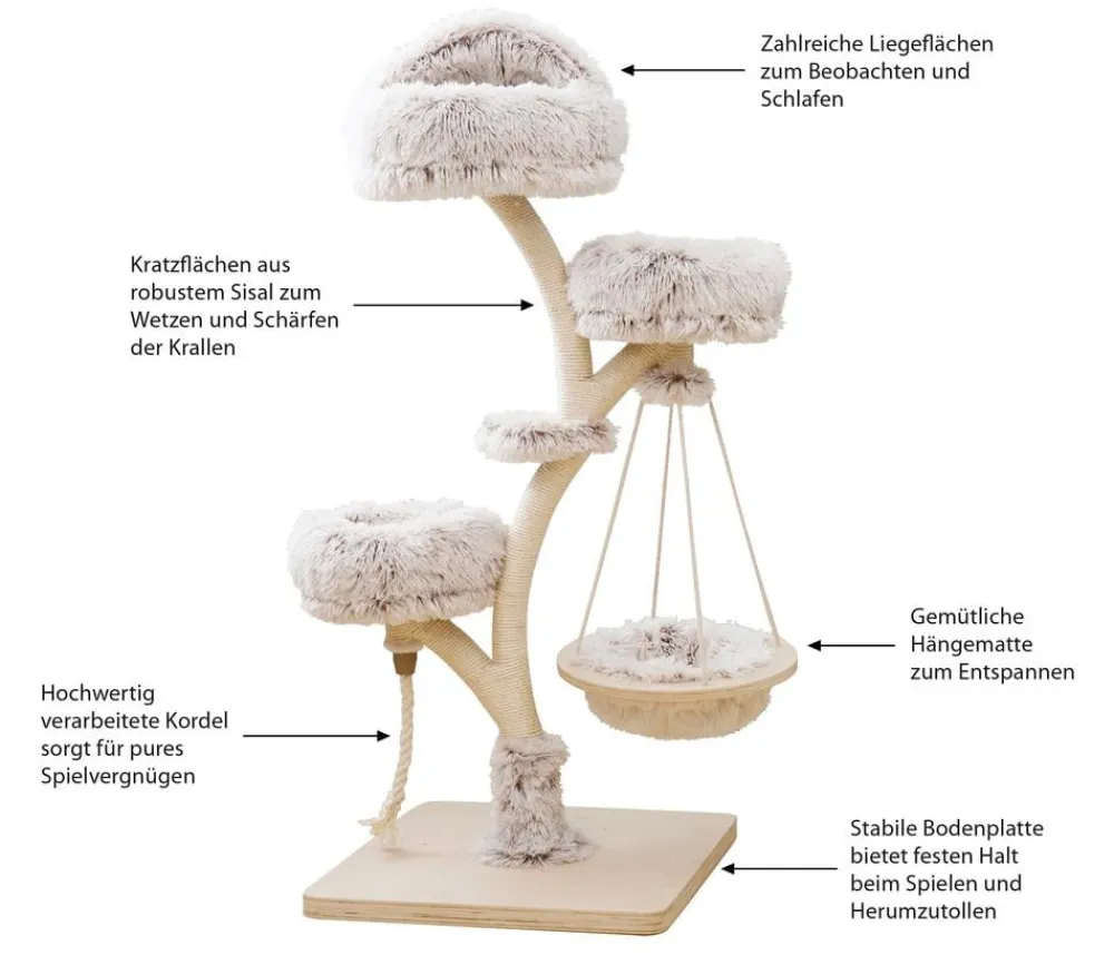 Dehner Lieblinge Kratzbäume & Kratzmöbel - Kratzbaum Bonnie, /, ca. B58/H130/T58 cm