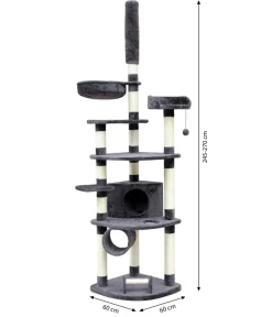 Dehner Lieblinge Kratzbaum Tabby, ca. B60/H245-270/T60 cm Anthrazit Online