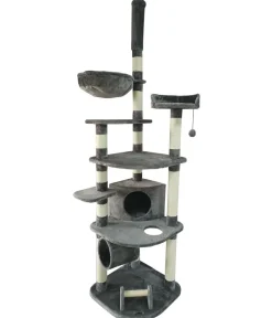 Dehner Lieblinge Kratzbäume & Kratzmöbel - Kratzbaum Tabby, ca. B60/H245-270/T60 cm Grau