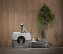 Dehner Lieblinge Hundebetten & Körbe|Katzenbetten & Katzenkissen - Kuschebett Ea, rechteckig Braun