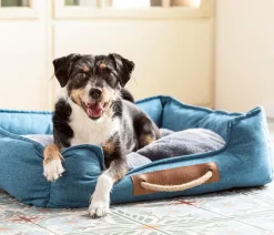 Dehner Lieblinge Hundebetten & Körbe|Katzenbetten & Katzenkissen - Kuchebett Cyru, rechteckig, Blau