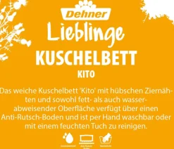 Dehner Lieblinge Hundebetten & Körbe|Katzenbetten & Katzenkissen - Kuchebett Kito, rechteckig, grau Fenstergrau