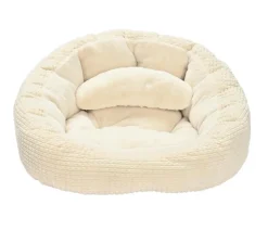 Dehner Lieblinge Hundebetten & Körbe|Katzenbetten & Katzenkissen - Kuschelbett Flocke, oval, , ca. B75/H36/T70 cm Weiß