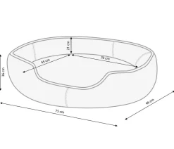 Dehner Lieblinge Hundebetten & Körbe|Katzenbetten & Katzenkissen - Kuschelbett Flocke, oval, , ca. B75/H36/T70 cm Weiß