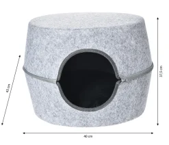 Dehner Lieblinge Katzenhöhlen|Hundebetten & Körbe - Kuschelhöhle On The Top, grau, rund, ca. B40/H37,5/T45 cm Hellgrau
