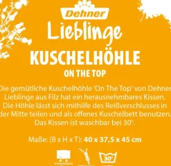 Dehner Lieblinge Katzenhöhlen|Hundebetten & Körbe - Kuschelhöhle On The Top, grau, rund, ca. B40/H37,5/T45 cm Hellgrau