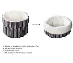 Dehner Lieblinge Hundebetten & Körbe|Katzenbetten & Katzenkissen - Kuschelnest Hilma, rund, ca. Ø43/H26-32 cm
