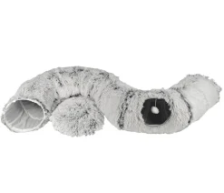 Dehner Lieblinge Katzenspielzeug|Katzenbetten & Katzenkissen - Kuscheltunnel 2 in 1 Gamble & Relax, ca. Ø85/H25 cm Grau