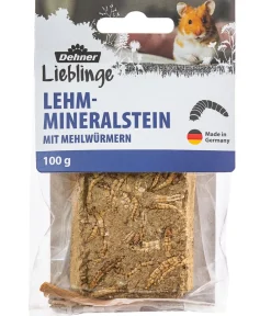 Dehner Lieblinge Nahrungsergänzung Kleintiere > Lehm-Mineralstein Mehlwurm, 100 g