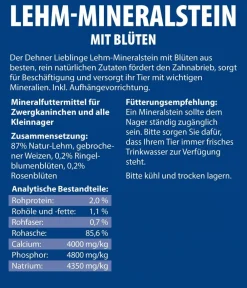Dehner Lieblinge Nahrungsergänzung Kleintiere - Lehm-Mineralstein Blüten, 100 g