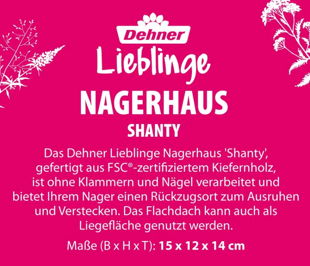 Dehner Lieblinge Mehr Kleintierbedarf - Nagerhaus Shanty, ca. B15/H12/T14 cm
